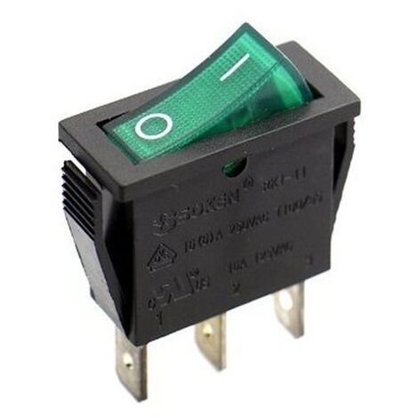 main image of "Green Luminous Unipolar Switch 16A 250V Standard"