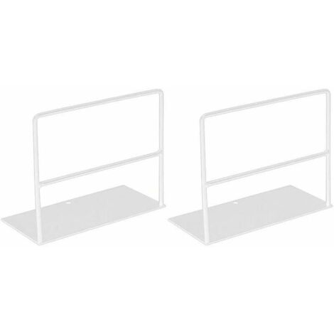 Green Mobility-1 Paire de SerreLivres en Fer forgé Support de Livre Simple Bureau Support de Magazine Blanc