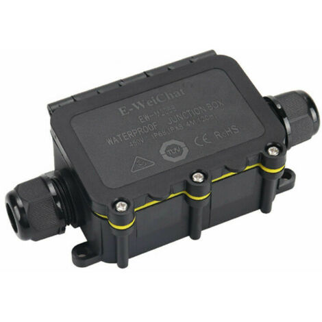 Green Mobility-1 Pièce Boîte de Jonction Etanche IP68, Boîte de Dérivation 2 Voies Connecteurs Boîtier Éectrique Extérieur Facile à Installer pour Ø 5-12mm Diamètre du Câble, Noir