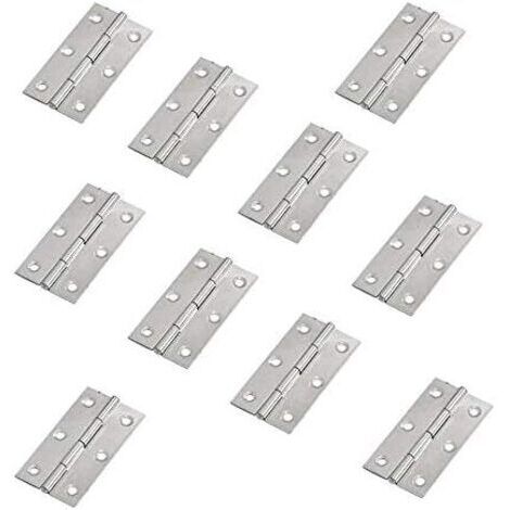 Green Mobility-10 pcs en acier inoxydable meubles de maison matériel Charnière de porte Long 55 mm x 34 mm