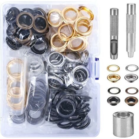 Green Mobility-100 Ensembles Oeillets 16mm Oeillet Kit Oeillets Outils Métal Oeillet Oeillet Kit Avec Oeillets Outils Pour Toile Tarp Tente Réparation Bronze Argent Or B