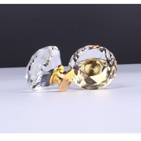 Green Mobility-10PCS 30mm diamant forme conception cristal verre boutons placard tire tiroirs boutons armoires de cuisine poignées meubles poignée matériel