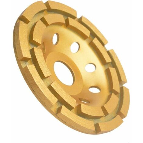 Green Mobility-115mm X 22,2mm 4.5 Pouce Diamant Disque de Meulage Double Rangée Tasse Abrasive Roue Segment Meules Boisseaux Angulaire De Broyeur Pour Béton Granit Pierre Maçonnerie Marbre et Enlever 