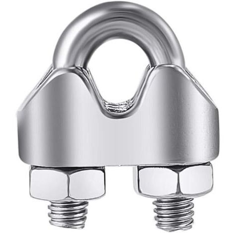 Green Mobility-12 pièces serre cable inox 3 mm galvanisé Pince à câble métallique pince à corde en forme d'arc Câble Métallique Clips Inox Pince en forme d'arc serre cable acier pour fixer les câbles 