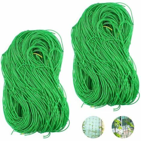 Green Mobility-2 Pcs Filet de Treillis de Support de Plante Filet de Treillis pour Plante Grimpante en Polyethylene Filet de Treillis de Culture pour Vignes Légumes Fleurs Fruits Concumbre Tomate Pois