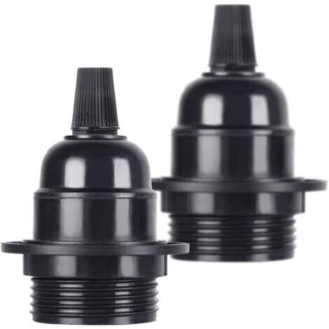 Green Mobility-2 Pcs/Pack Edison Vis ES E27 Ampoule Ampoule Support de Lampe Pendentif Douille Noir Bakélite