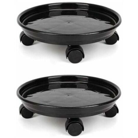 Green Mobility-2 Pcs Support de Plante Chariot avec 4 Roulette Universelles pour Transport Déplacer Pot de Fleurs Lourdes Facilement ou comme Porte Plante Plateau