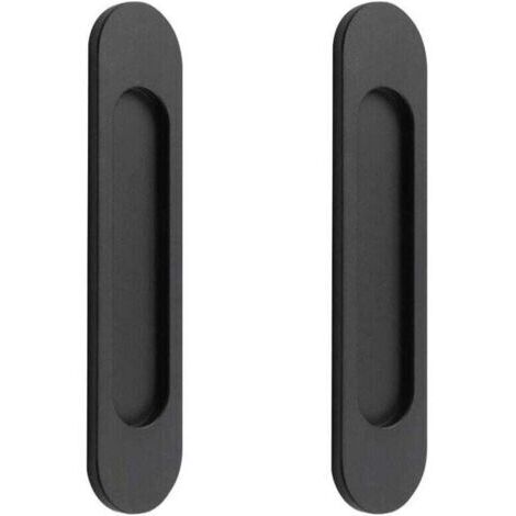 Green Mobility-2 pezzi maniglie ovali per porte scorrevoli autoadesive in lega di alluminio nero opaco senza foratura per porte scorrevoli, finestre di armadietti 148 cm