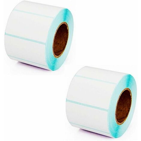 Green Mobility-2 rouleaux 1400 pcs 55mm x 30mm auto-adhésif autocollant étiquettes autocollantes vierges blanches pour écrire sur pots, étiquettes thermiques pour imprimante thermique