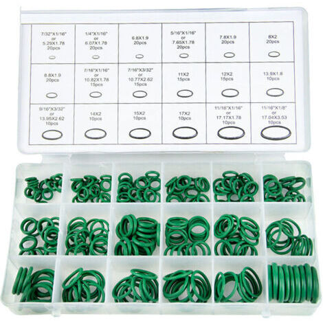 Green Mobility-270-teiliges O-Ring-Set, 18 Größen, Ersatzdichtungen für hydraulische Klimaanlagen, gute Abdichtung an Bewässerungsarmaturen für Tür-, Fenster-, Geräte-, Lager- und Pumpenreparatur