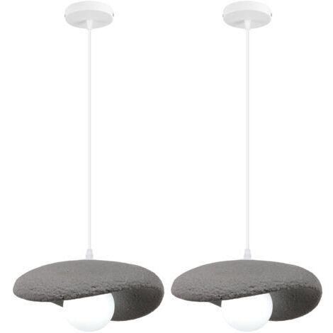 Green Mobility-2PCS 20CM Suspension Lustre Moderne Lustre Personnalisé Créatif D'Intérieur Plafonnier Rétro E27 Gris Pour Chambre Cuisine