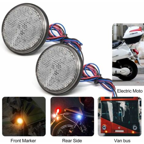 Green Mobility-2Pcs Moto LED Réflecteur,Universal Feux de Remorque Led 12V Feu Arriere pour Remorque Feu de Gabarit Led pour Moto LED étanche Réflecteur Feu Stop Lampe (Jaune)
