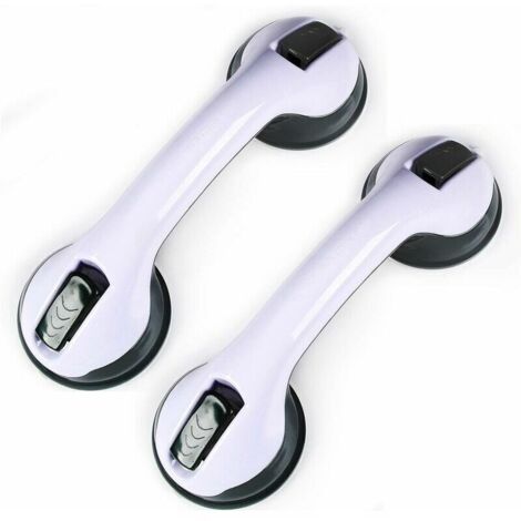 Green Mobility-2PCS Ventouse de Poignée Douche, Poignée de Baignoire en Plastique (Aucun Perçage Requis), Pour Salles de Bain, Enfants et Personnes Handicapées  (Noir Clair)