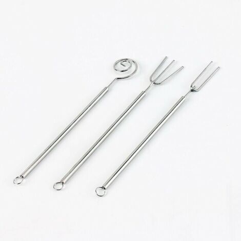 Green Mobility-3 Pièces Fourchettes à Tremper Au Chocolat Ensemble Fourchettes à Fondue en Acier Inoxydable Skimmer Dessert Outils De Cuisson pour La Maison Bricolage Décoration De Gâteau