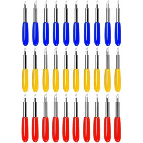 Green Mobility-30pcs Lames de Rechange pour Machines de Découpe de Vinyle (Multicolore)