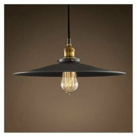 Green Mobility-36cm E27 Suspension Industrielle Rétro Lustre Abat-Jour Noir Lampe de Plafond Luminaire pour Salon Cuisine Bar 1PCS