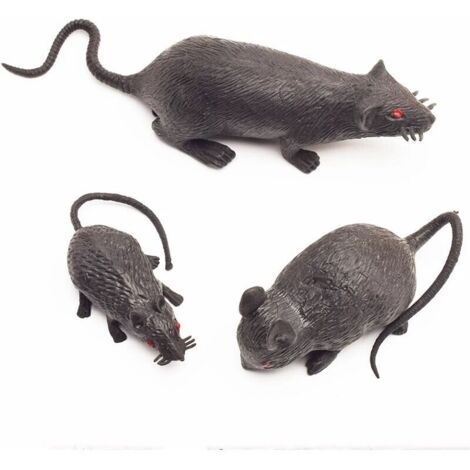 Green Mobility-3pcsSouris en plastique réalistes, accessoires de blague d'Halloween, trompettes, décorations d'Halloween amusantes 30 fausses souris.