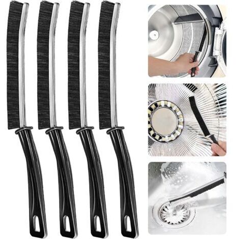 Green Mobility-4 Pcs Brosse de Nettoyage Rainure Fenetre Bristled Crevice Cleaning Brush pour Porte Fenêtre Rail de Cuisine Brosse Joint Carrelage