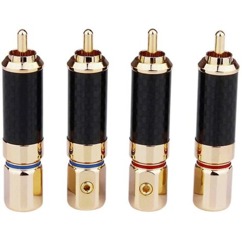 Green Mobility-4 pièces Hifi Rca Plug 24k plaqué or Rca Jack câble connecteur adaptateur