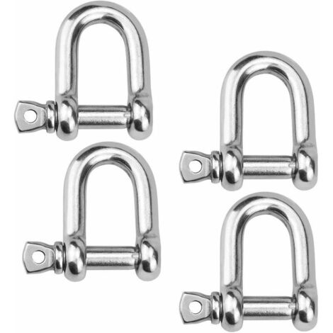 Green Mobility-4 Pièces M10 Manille Inox Acier, Manille D'anneau de D de Chaîne, Manilles de Levage Pour Treuils le gréement résistant