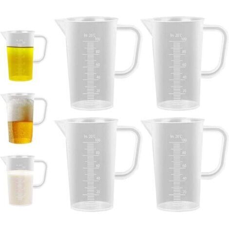 Green Mobility-4 Pièces Verres Doseurs en Plastique avec Poignée,100ml Verre Doseur Cuisine Verres Doseurs Transparent Verres Doseurs de Précision Doseur Lessive Liquide,Passe au Lave-Vaisselle