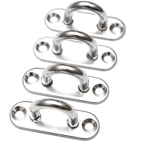 Green Mobility-4Pcs 6mm Pontet en acier inoxydable oeil plaques Pad Eye Ring hook