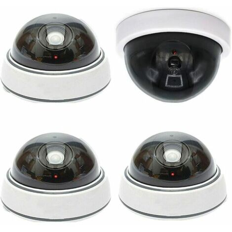 Green Mobility-4PCS Caméra Factice Dôme sans Fil Faux Simulation de Sécurité Extérieur avec Look Réaliste LED IR pour Protection de Sécurité de Magasin et Maison