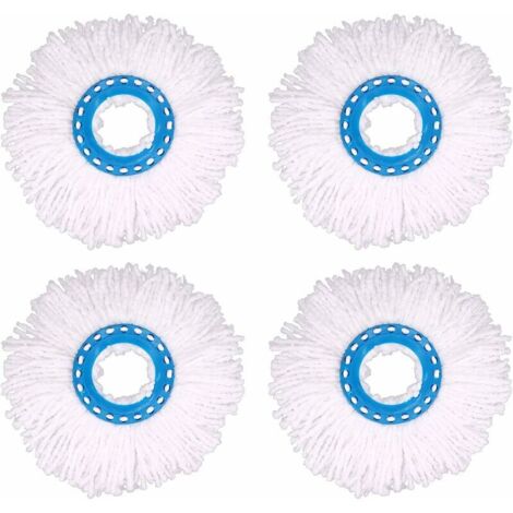 Green Mobility-4Pcs Têtes Microfibre Balai, Tête de Vadrouille Rechange Rond Têtes Mop Rotation à 360 pour Nettoyage des Sols (Diamètre 16 cm)