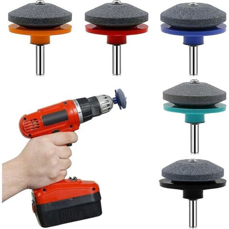 Green Mobility-5 pièces tondeuse à gazon affûteuse accessoire perceuse à lime rotative adaptée aux tondeuses à gazon rotatives, pelles, tondeuses à gazon, haches et