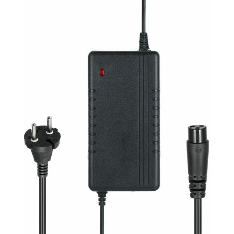 Green Mobility-54.6V 2A Chargeur de scooter electrique Chargeur de batterie Liion Connecteur en ligne a 3 broches Adaptateur de charge rapide pour scooter electrique Kugoo M4, Noir