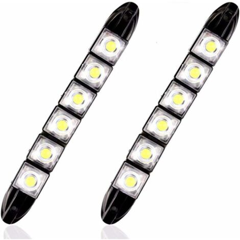 Green Mobility-6 LED flexibles 12 V pour voiture, camion, feux de circulation diurne, feux de brouillard, feux de circulation diurnes étanches