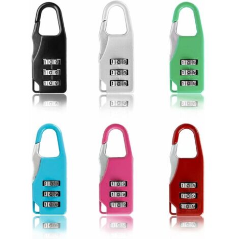 Green Mobility-6 Pièces Cadenas Code Mini Cadenas Code 3 Chiffres Bagages Serrure à Combinaison Cadenas à Code pour Casier Mini Serrure à Combinaison pour Bagages,Sac à Dos, école ou Salle de Gym,Vali