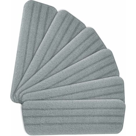 Green Mobility-6pcs Mop Remplacement des Tampons,Microfibre de Pulvérisation de Balai pour les Serpillères Spray, 16,5 x5,5(Gris）