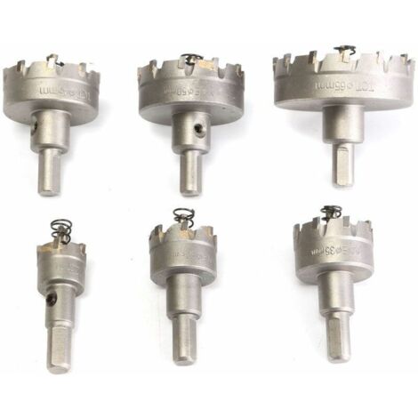 Green Mobility-6Pcs Perceuse Scie-Cloche Trou Foret aise Alliage Acier Inox 22 - 65Mm