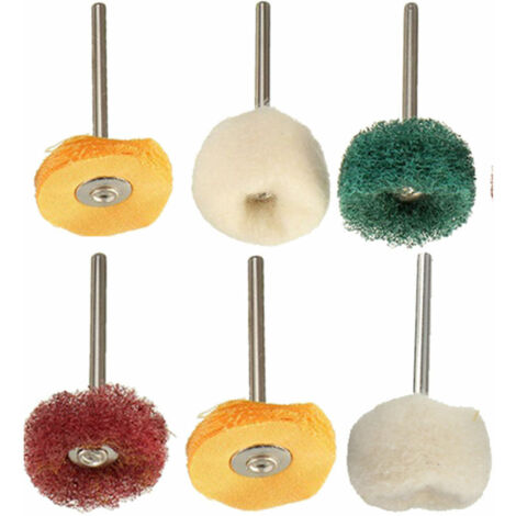 Green Mobility-6PCS Polissage Ponçage Abrasif Brosse Disque Roue 3mm TigePerceuse Meuleuse Outil rotatif