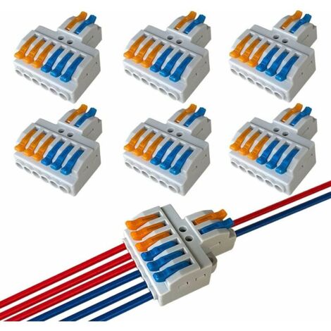 Green Mobility-6Pcs Premium KV426 Levier-Ecrou Fil Connecteur Set, 2 en 6 sorties Conducteur Compact Fil Connecteurs, Compact Connecteur Ressort Bornier