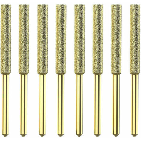 Green Mobility-8Pcs Meches De Tronconneuse Affuteuse Diamantee Plaquee Titane Lime De Tronconneuse Electrique Haute Durete - 4Mm