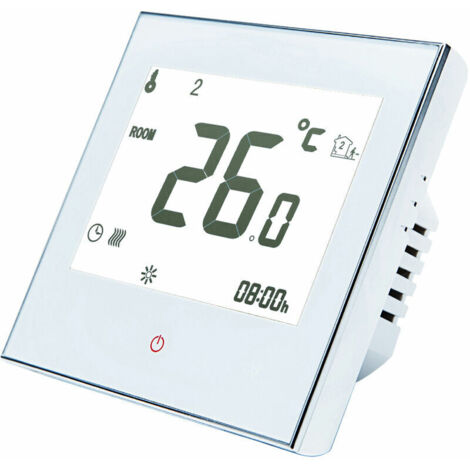 Green Mobility-Accueil Thermostat Programmable Pour Radiant Systeme De Plancher Chauffant Intelligent A Ecran Tactile De Chauffage Seulement Thermostatique 95240V, Blanc, Sans Wifi