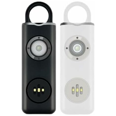 Green Mobility- Alarme personnelle, sirène puissante 130 dB avec lumière LED stroboscopique SOS, mousqueton, câble de charge, sirène de sécurité sonore pour femmes, hommes, enfants, personnes âgées (b