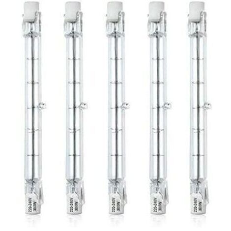 Green Mobility-Ampoule halogène- Dimmable R7S 118mm 300W Ampoule Halogène Crayon AC220-240V 5900lm J118 Projecteur Halogène Linéaire pour l’éclairage de paysage, sécurité, lampadaire (Lot de 5, Blanc 