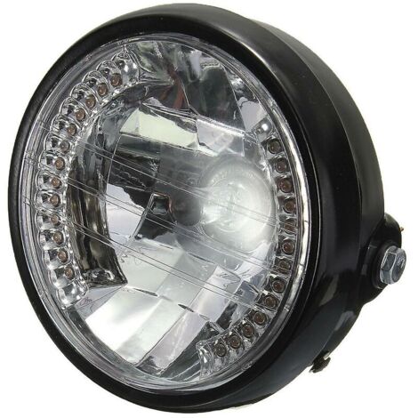Green Mobility-Ampoule halogène H4 de phare rond de moto de 7 pouces pour Bobber