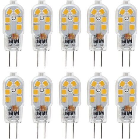 Green Mobility-Ampoule LED G4 12V, 1W Equivalent 10W Halogène Lampe, Pas De Scintillement 200LM, Blanc Chaud 3000K, 360° Angle de Faisceau, Non-Dimmable, Pack de 10