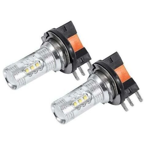 Green Mobility-Ampoules LED H15 80W Blanc Phare Voiture Éclairage Puissant Lumière Blanche