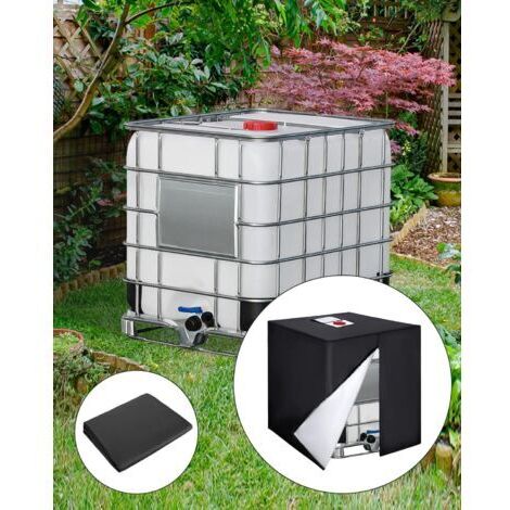 Green Mobility-Bâche de réservoir d'eau, 420D Réservoir d'eau Couvercle, Bâche Couverture Réservoir IBC pour Cuve 1000L, Capôt de Protection Container Citerne Eau, Anti-poussière Anti-UV Anti-Pluie, 1