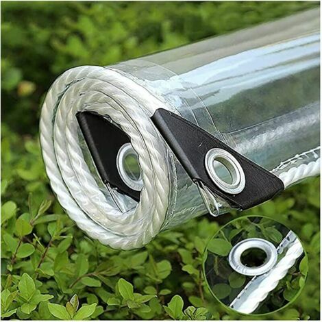 Green Mobility-Bâche Transparente imperméable, Bâche Durable Résistante aux intempéries avec Oeillets, Auvents Pliables en PVC de 0.35mm pour Jardins, Serre, Plantes, Bâche de Toit,Clear,1x1M