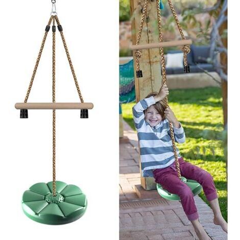 Green Mobility-Balançoire à disque pour enfants – Barre de suspension 2,5 cm – Hauteur 215 cm – Capacité 120 kg – Plastique résistant à l'eau