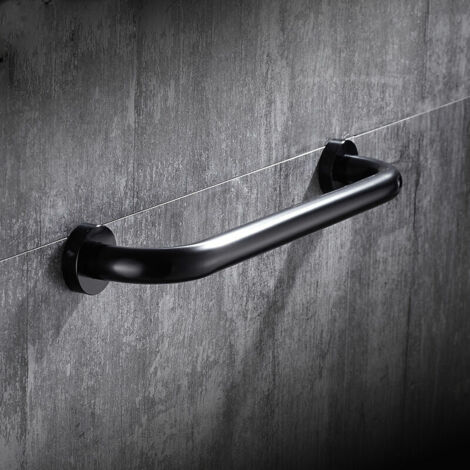 Green Mobility-Barre d'appui WC Barre d’appui en Acier Inox Poignée de Baignoires Porte Serviette Mural Poignée de Baignoire de Salle de Bain, Noir (30CM)