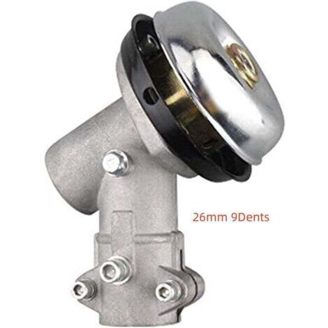 Green Mobility-Boîte de vitesses universelle  pour débroussailleuse et tondeuse à gazon (26 mm, 9 dents, deux ports fixes)