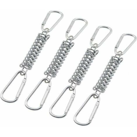 Green Mobility-Boucle Ressort Tension Fixation Store - Voile D'ombrage Fixations Accessoires en Acier Inoxydable avec 4 Ressorts HéLicoïdaux 8 Mousquetons pour Tentes Auvents Camping, 4 Pcs,SEMAket