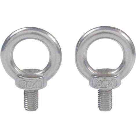 Green Mobility-Boulon à œil M8 en acier inoxydable 304 – Lot de 10 pièces – Résistant à la corrosion pour environnements humides – Filetage mâle